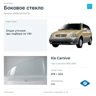 Боковое стекло и автомобиль Kia Carnival — коллаж