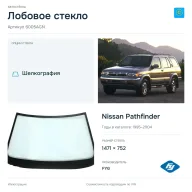 Лобовое стекло и автомобиль Nissan Pathfinder — коллаж