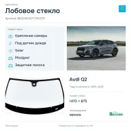 Лобовое стекло и автомобиль Audi Q2 — коллаж