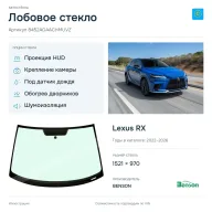 Лобовое стекло и автомобиль Lexus RX — коллаж