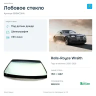 Лобовое стекло и автомобиль Rolls-Royce Wraith — коллаж