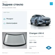 Заднее стекло и автомобиль Changan UNI-K — коллаж