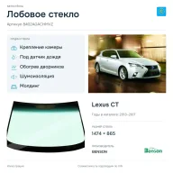 Лобовое стекло и автомобиль Lexus CT — коллаж