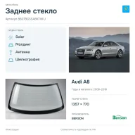 Заднее стекло и автомобиль Audi A8 — коллаж