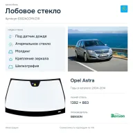 Лобовое стекло и автомобиль Opel Astra — коллаж