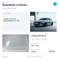Боковое стекло и автомобиль Chery Arrizo 8 — коллаж