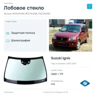 Лобовое стекло и автомобиль Suzuki Ignis — коллаж
