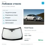 Лобовое стекло и автомобиль Ford Focus — коллаж