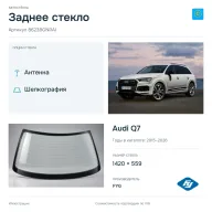 Заднее стекло и автомобиль Audi Q7 — коллаж