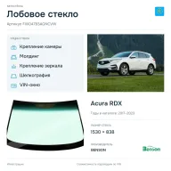 Лобовое стекло и автомобиль Acura RDX — коллаж