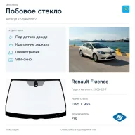 Лобовое стекло и автомобиль Renault Fluence — коллаж