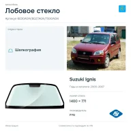 Лобовое стекло и автомобиль Suzuki Ignis — коллаж