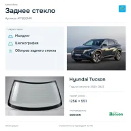 Заднее стекло и автомобиль Hyundai Tucson — коллаж