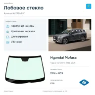 Лобовое стекло и автомобиль Hyundai Mufasa — коллаж