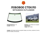 Лобовое стекло и автомобиль Mitsubishi Outlander — коллаж