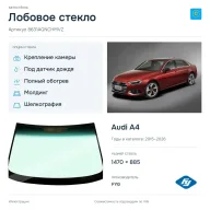 Лобовое стекло и автомобиль Audi A4 — коллаж