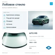 Лобовое стекло и автомобиль AITO M5 — коллаж