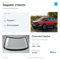 Заднее стекло и автомобиль Chevrolet Captiva — коллаж