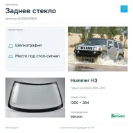 Заднее стекло и автомобиль Hummer H3 — коллаж
