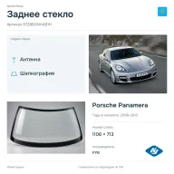 Заднее стекло и автомобиль Porsche Panamera — коллаж