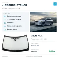 Лобовое стекло и автомобиль Acura MDX — коллаж