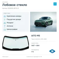 Лобовое стекло и автомобиль AITO M5 — коллаж