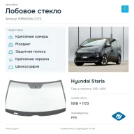 Лобовое стекло и автомобиль Hyundai Staria — коллаж