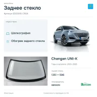 Заднее стекло и автомобиль Changan UNI-K — коллаж