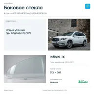 Боковое стекло и автомобиль Infiniti JX — коллаж