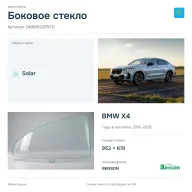 Боковое стекло и автомобиль BMW X4 — коллаж