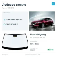 Лобовое стекло и автомобиль Honda Odyssey — коллаж