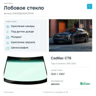 Лобовое стекло и автомобиль Cadillac CT6 — коллаж