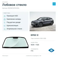 Лобовое стекло и автомобиль BMW iX — коллаж