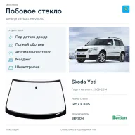Лобовое стекло и автомобиль Skoda Yeti — коллаж