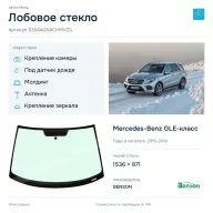 Лобовое стекло и автомобиль Mercedes-Benz GLE-класс — коллаж