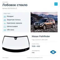 Лобовое стекло и автомобиль Nissan Pathfinder — коллаж