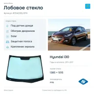 Лобовое стекло и автомобиль Hyundai i30 — коллаж