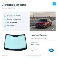 Лобовое стекло и автомобиль Hyundai Elantra — коллаж
