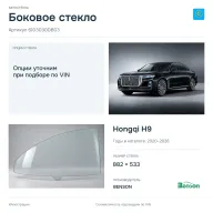 Боковое стекло и автомобиль Hongqi H9 — коллаж