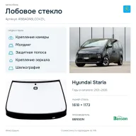 Лобовое стекло и автомобиль Hyundai Staria — коллаж