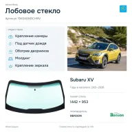 Лобовое стекло и автомобиль Subaru XV — коллаж
