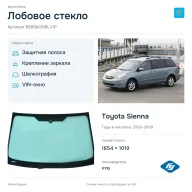 Лобовое стекло и автомобиль Toyota Sienna — коллаж