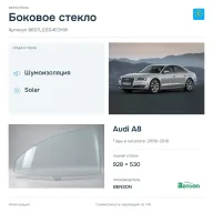Боковое стекло и автомобиль Audi A8 — коллаж