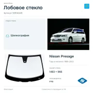 Лобовое стекло и автомобиль Nissan Presage — коллаж