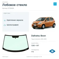 Лобовое стекло и автомобиль Daihatsu Boon — коллаж