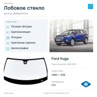 Лобовое стекло и автомобиль Ford Kuga — коллаж