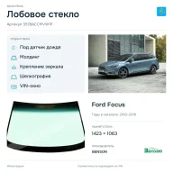 Лобовое стекло и автомобиль Ford Focus — коллаж