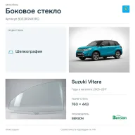 Боковое стекло и автомобиль Suzuki Vitara — коллаж
