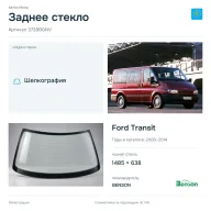 Заднее стекло и автомобиль Ford Transit — коллаж