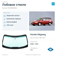 Лобовое стекло и автомобиль Honda Odyssey — коллаж